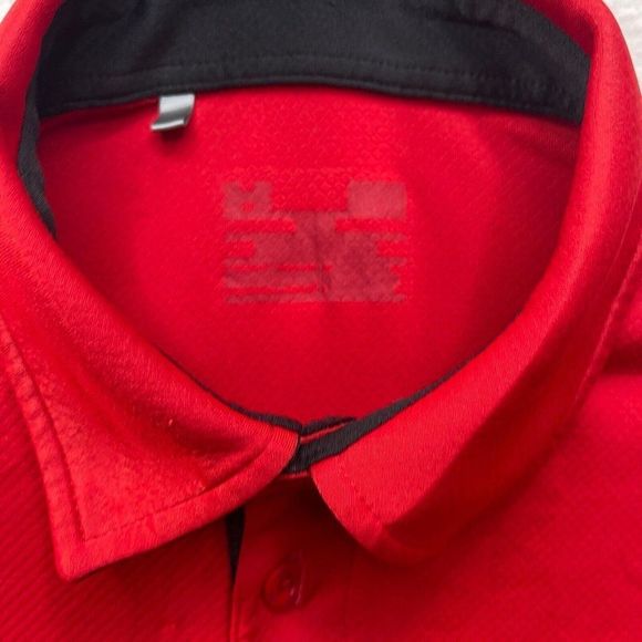Under Armour Golf Polo Mens Size L Large Loose (Measured 23 1/4" X 28 1/4") Red - Picture 3 of 9